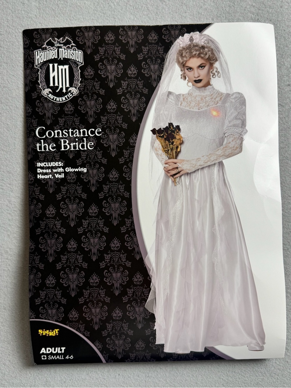 Spirit Halloween Haunted Mansion Bride Constance Costume Small Glow Heart Works